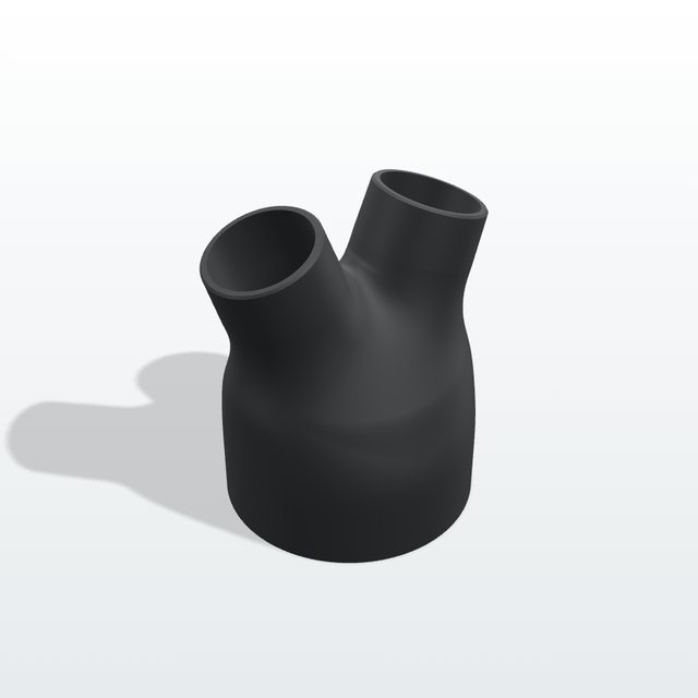3D-Ansicht des Y-Stücks im Konfigurator, schräg von oben